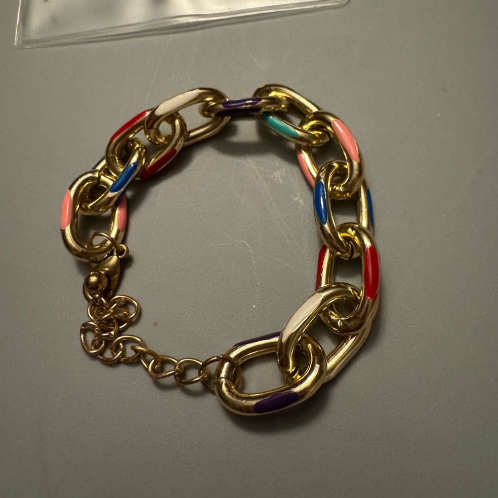 Colorful Gold Chain Bracelet NEW!!